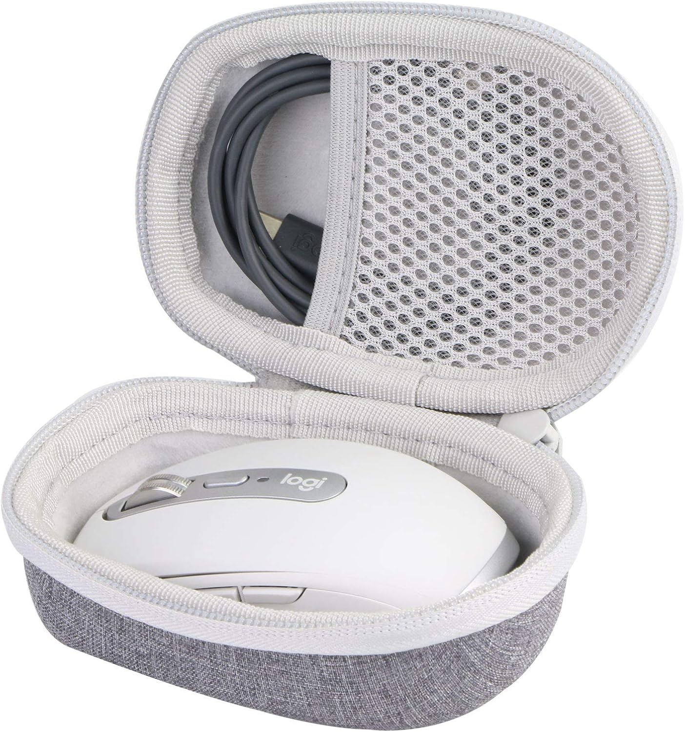 co2CREA Duro Viajar Caja Estuche Funda para Logitech MX Anywhere 1/ Anywhere 2S / Anywhere 2 / Anywhere 3 Ratón inalámbrico Bluetooth(Funda Solo) (Gris)