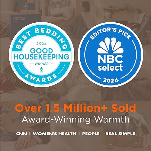 Miniatura 2 de Bedsure Manta eléctrica de franela King  Manta térmica de franela con 10 ajustes de calor, manta térmica con 10 ajustes de tiempo, temporizador de 8