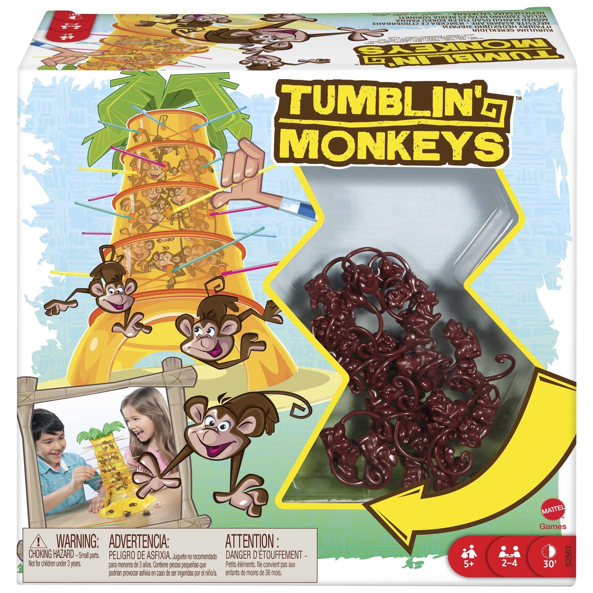 Mattel Games Monos Locos, Juegos de Mesa para niños +5 años, 2-4 Jugadores, partidas de Aproximadamente 30 min (52563)