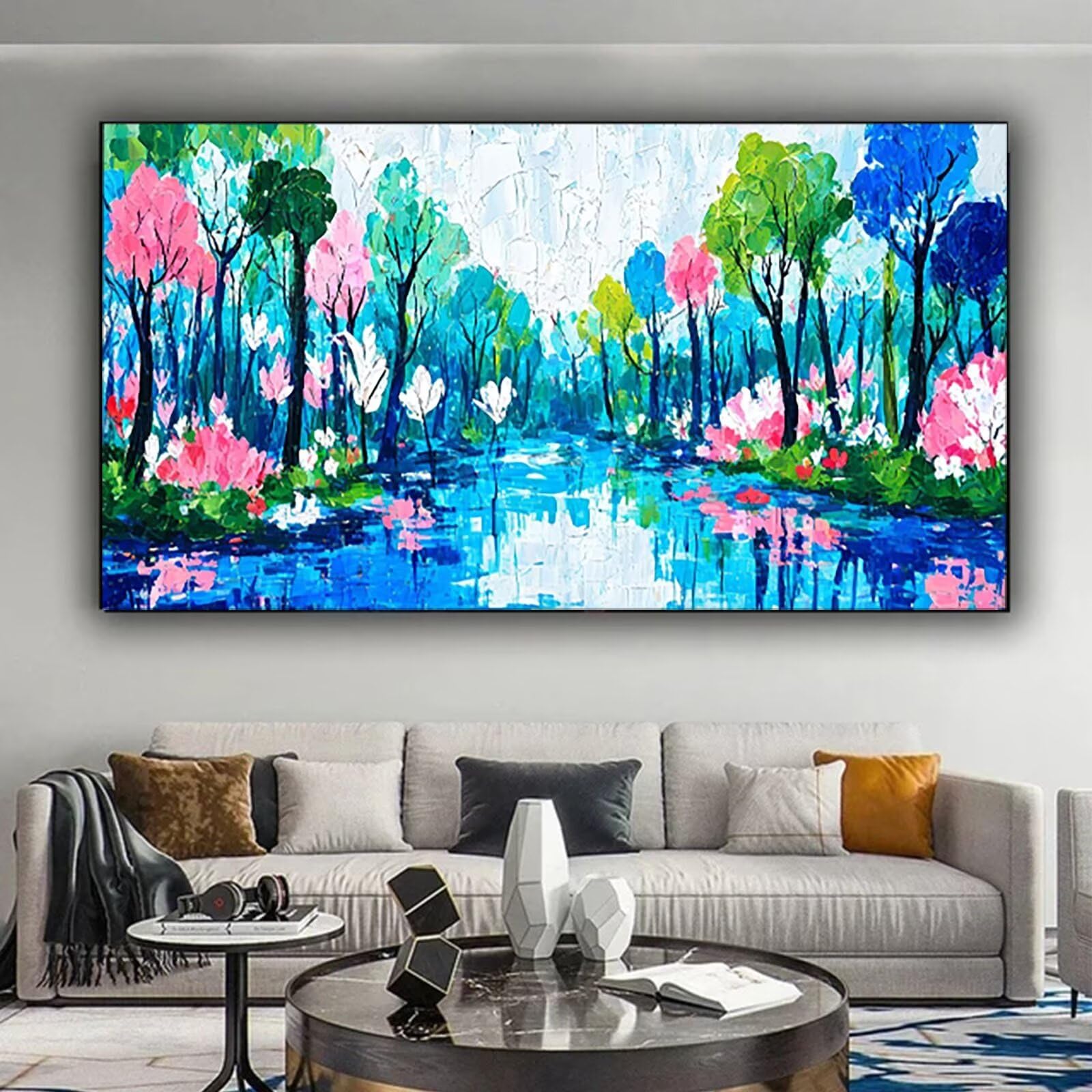 Malen nach Zahlen Kinder Landschaft, Malen Nach Zahlen Erwachsene, Geschenke für Mädchen Junge Bastelset, Malen nach Zahlen Baum | Malen nach Zahlen Ohne Rahmen, (60x120cm) Bastelset Erwachsene U-O