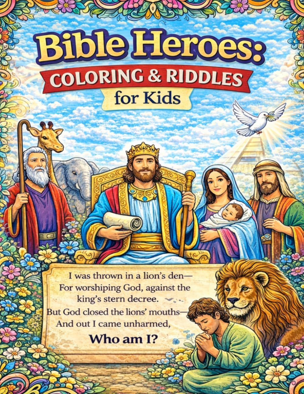 Bible Heroes: Coloring & Riddles for Kids: Quiet Activities for Church, Road Trips & Flights