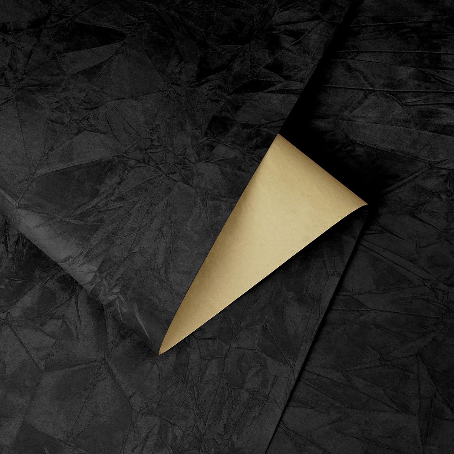 YENHOME 30"X200" Black Velvet Wallpaper Peel and Stick Black Vintage Velvet Textured Wallpaper for Bedroom Self Adhesive Felt Fabric Sheets Roll Soft Textured Contact Paper Flocking Liner