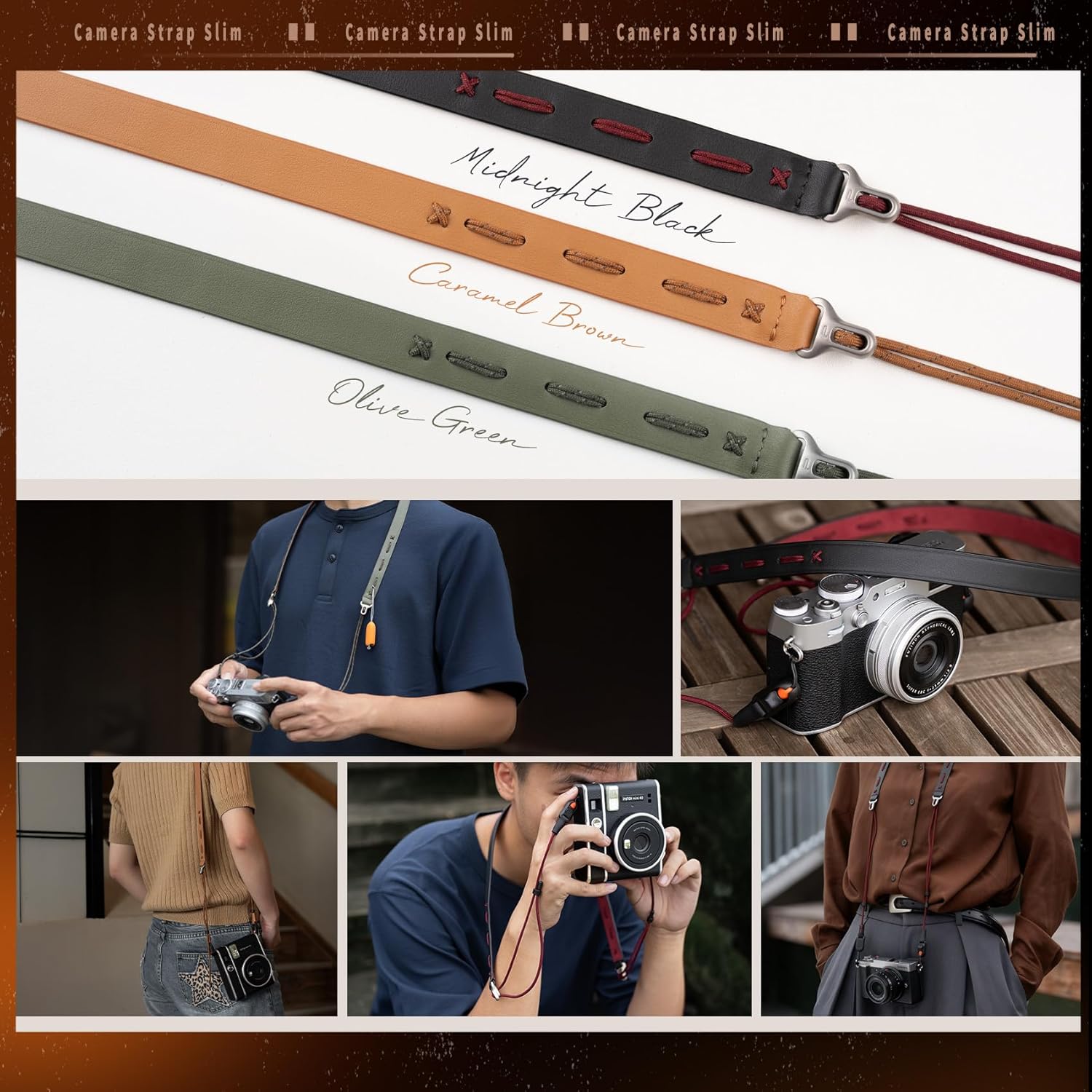 PGYTECH Camera Shoulder Strap Slim Vintage Style, Adjustable 32.2-53.5in Quick Release Retro Leather Neck Strap for Compact Camera/Mirrorless/Smartphone for Travel/Street Photography, Olive Green - Image 8