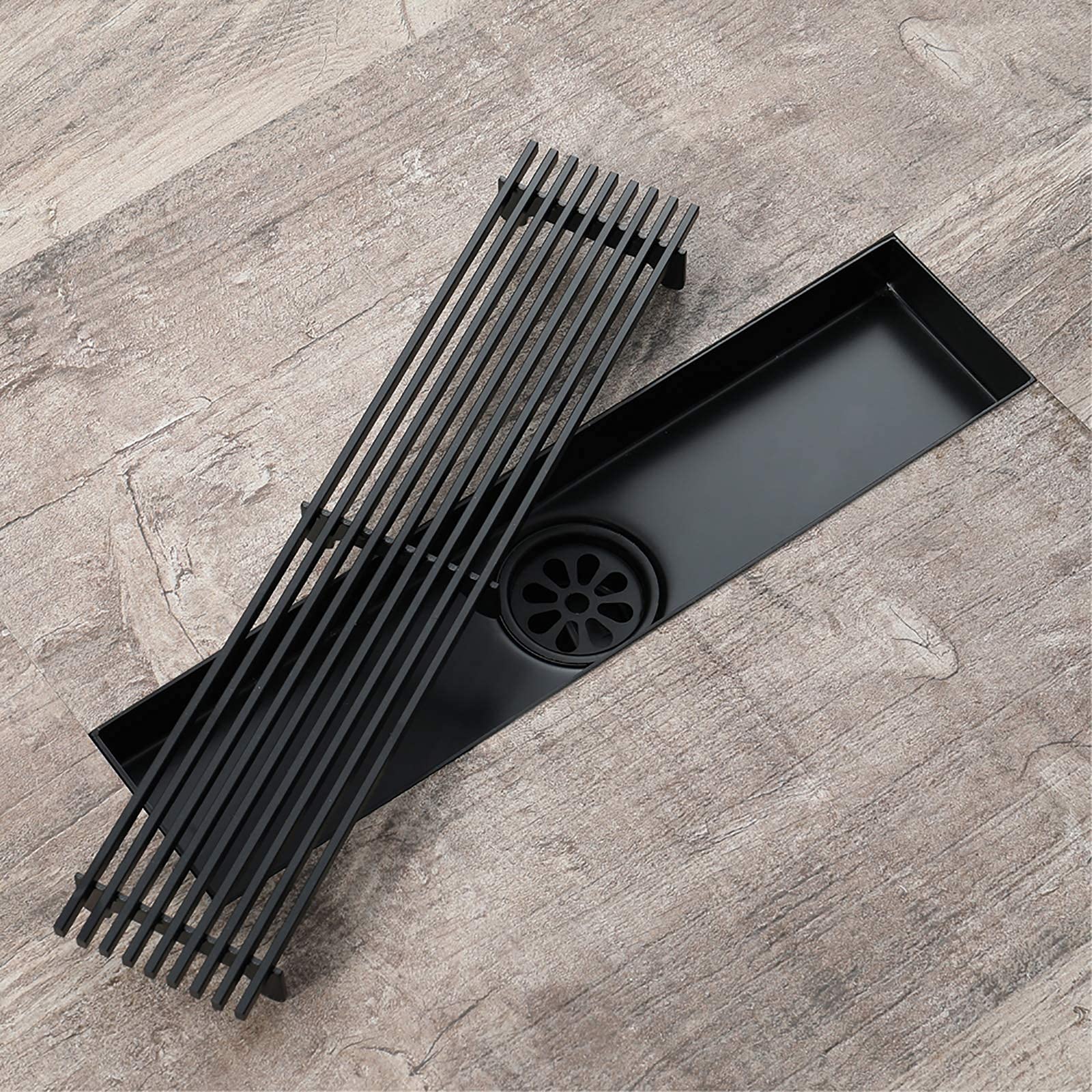 Lineaire Vloer Douche Afvoer Roestvrij Staal Lange Douche Afvoerkanaal Met Haarzeef En Deksel, Rechthoek Afvoerputje Vallen Drainage Voor Badkamer Keuken,Zilver