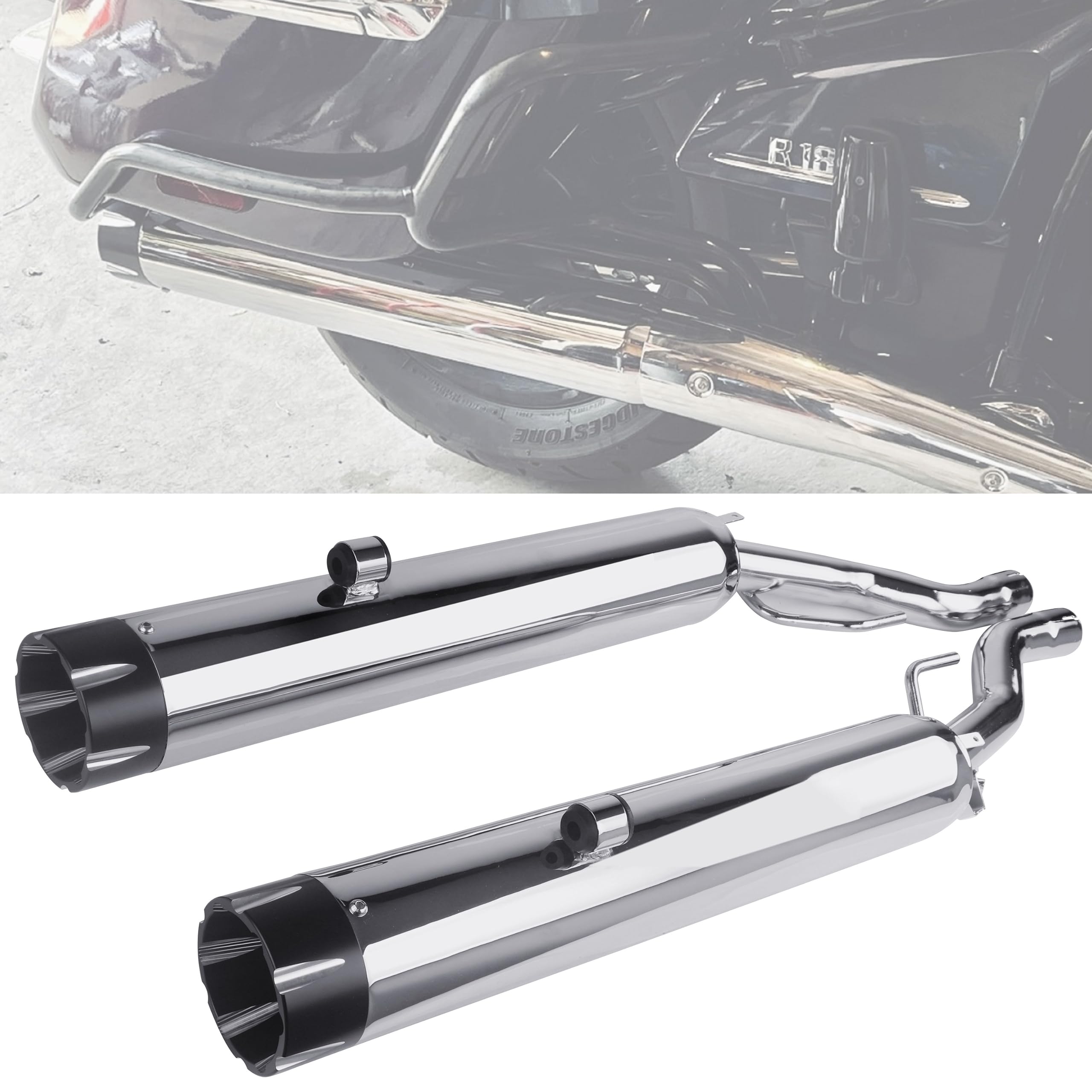 Photo 1 of Handmo Slip on Mufflers for BMW R18 Transcontinental Motorcycle Accessories, BMW R18 Bagger Accessories, and BMW R18 Roctane Accessories Updating(BMMF-02)