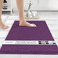 Vista 45 de MAYSHINE Tapete de baño de felpilla de chenilla Extra suave, súper absorbente, antideslizante Alfombra de microfibra esponjosa