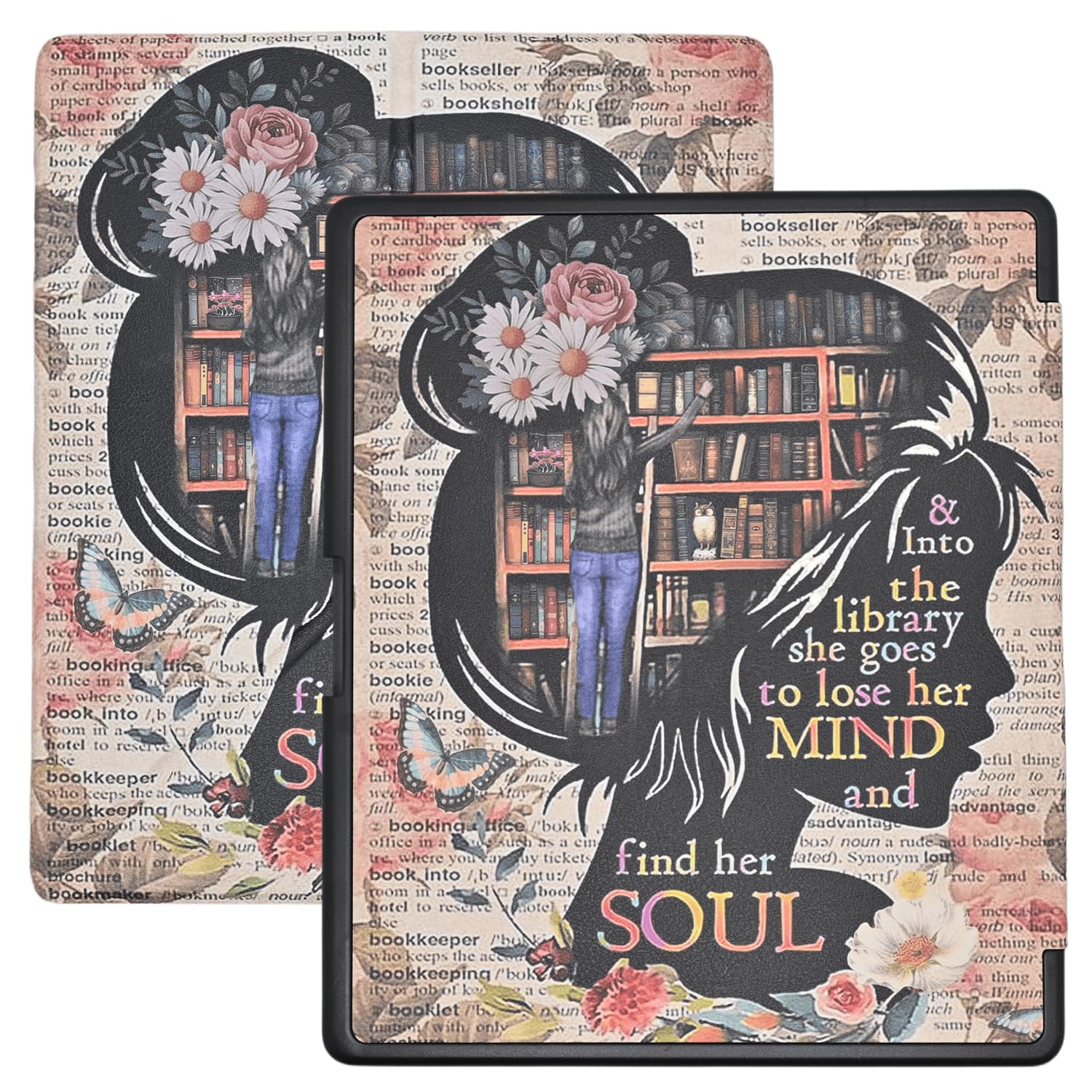 Custodia sottile per Kindle Scribe (rilasciato 2024/2022), regalo per gli amanti dei libri, custodia leggera in pelle PU di alta qualità, con funzione sleep/wake automatica, per Amazon Kindle Scribe