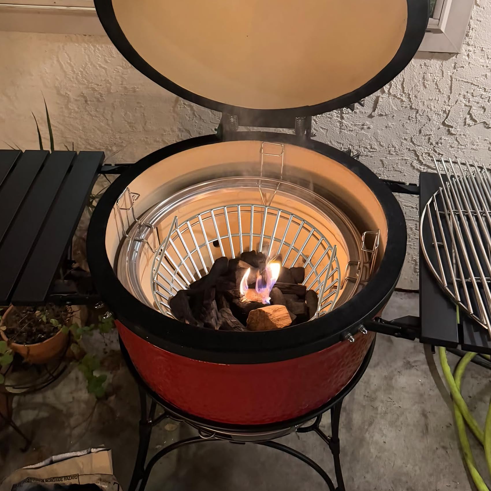 Only Fire, cestino per ceneri in acciaio inox, adatto per griglie grandi BGE, Kamado Joe Classic e altre griglie simili