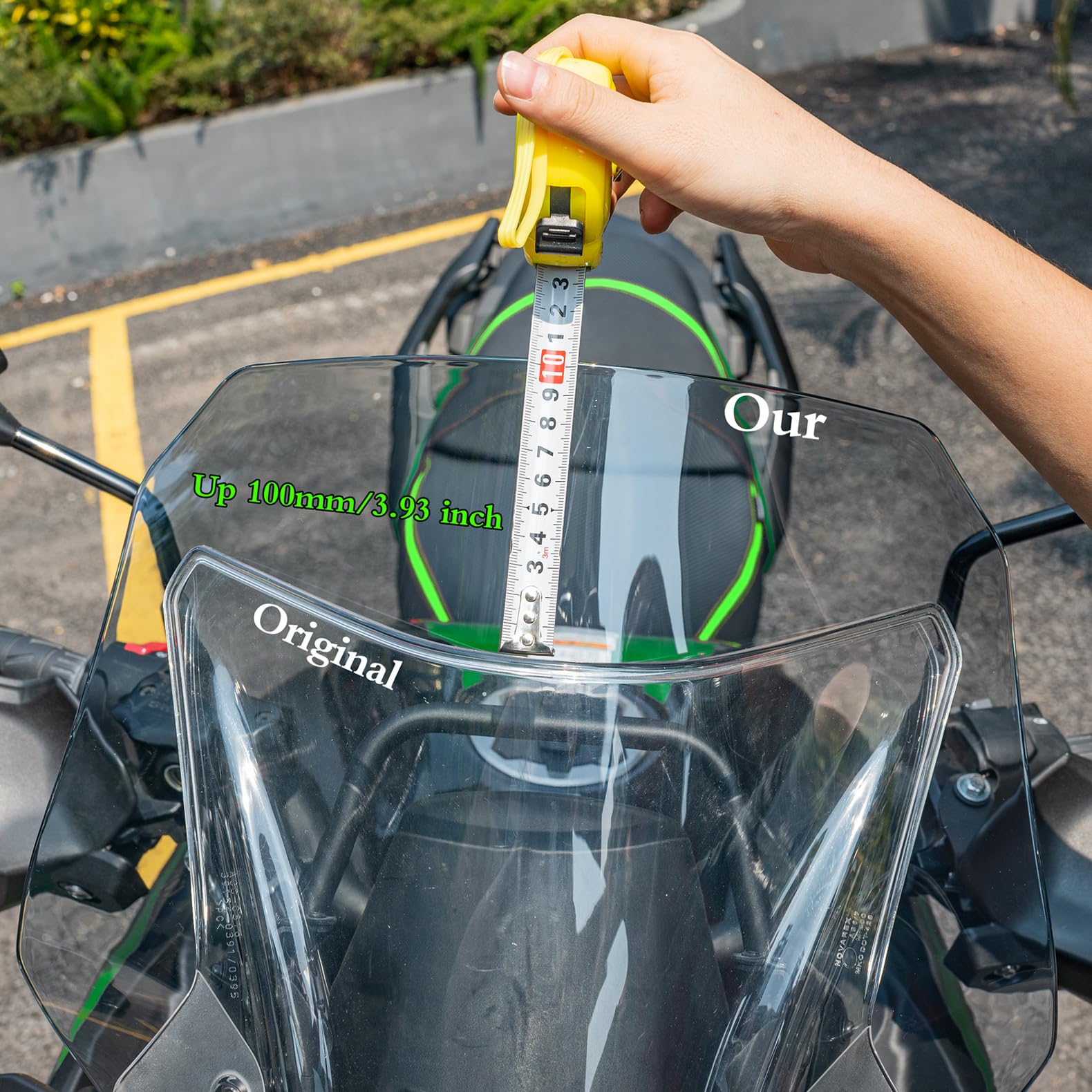 Parabrezza Cupolino per moto Versys 650 LT ABS 2022-2024 2025 2026 KLE650 Protezione dal vento Deflettore antivento, fumo chiaro