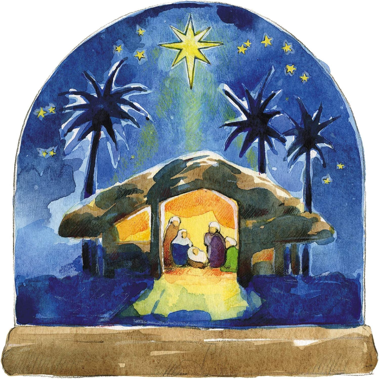 GBCC Charity Christmas Cards Pack of 6, Charity Christmas Cards with an Religious Nativity Scene