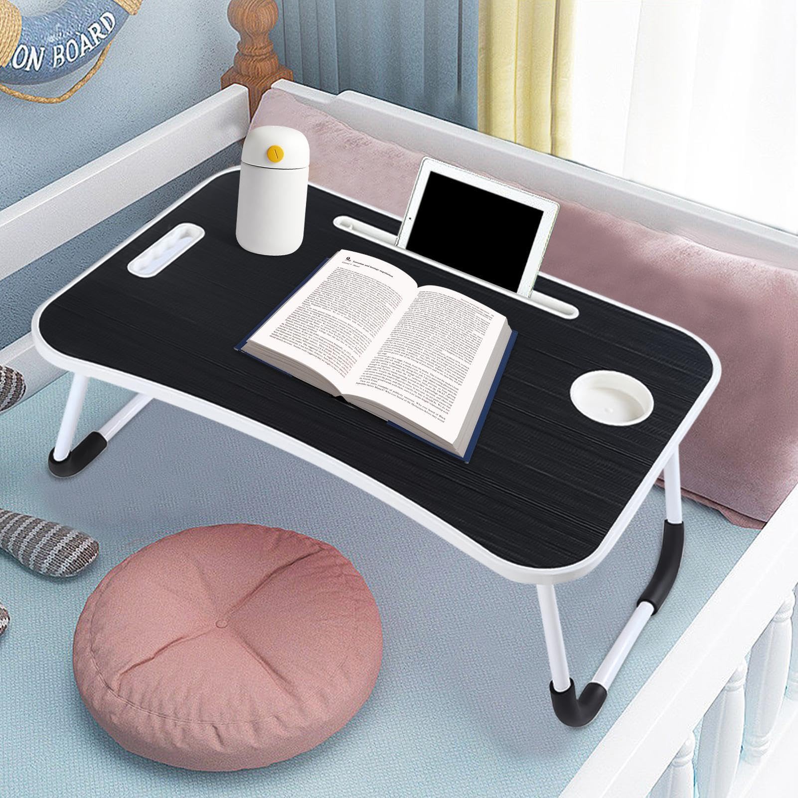 Tavolo Da Per Laptop - Vestro Per Bed Blay Pieghevole, Supporto Per | La Lettura Del Taccuino | Porta Di Lettura Stand Del Notebook Con Portabicchieri, Tavolo Portatile Per Risparmiare Spazio, Ta