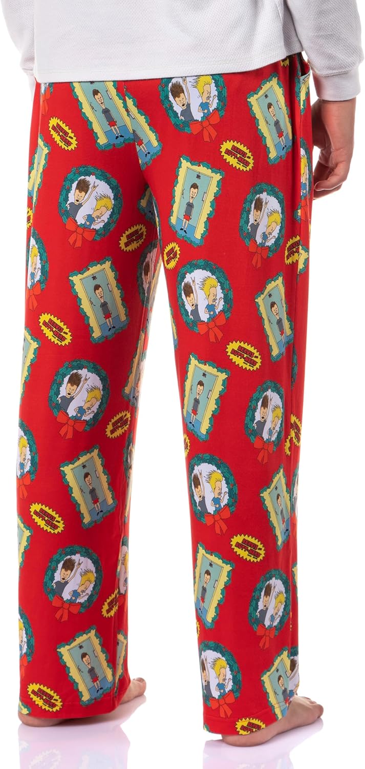 Beavis and Butt-Head Men's Christmas Sleep Tossed Print Pajama Pants For Adults - Image 4