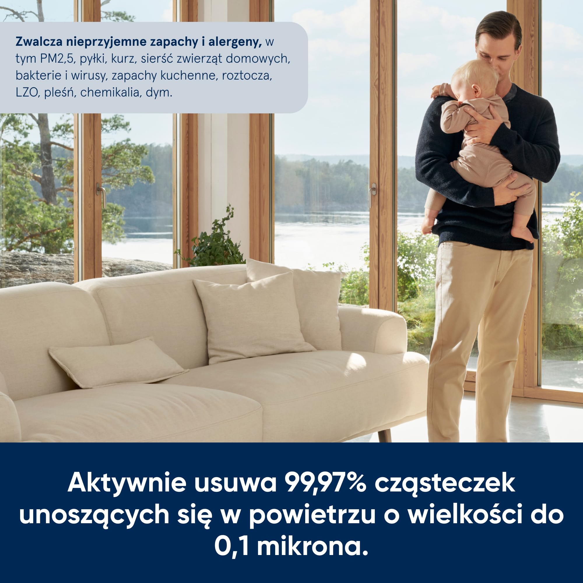 Blueair Blue Pure 3410 oczyszczacz powietrza, HEPA Silent, system filtracji do 86 m2, szary