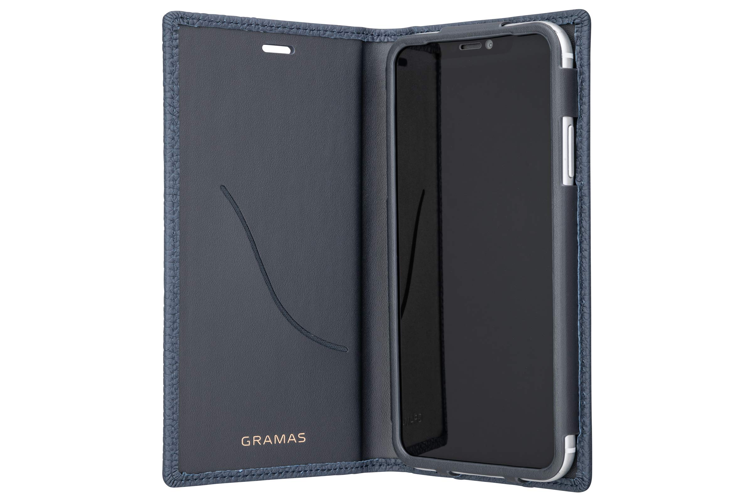 GRAMAS GLC-72548NVY German Shrunken-Calf Genuine Leather Book Case