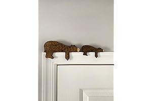 Charming Door Corner Decor: YKW Mama and Baby Bear Wooden Door Topper