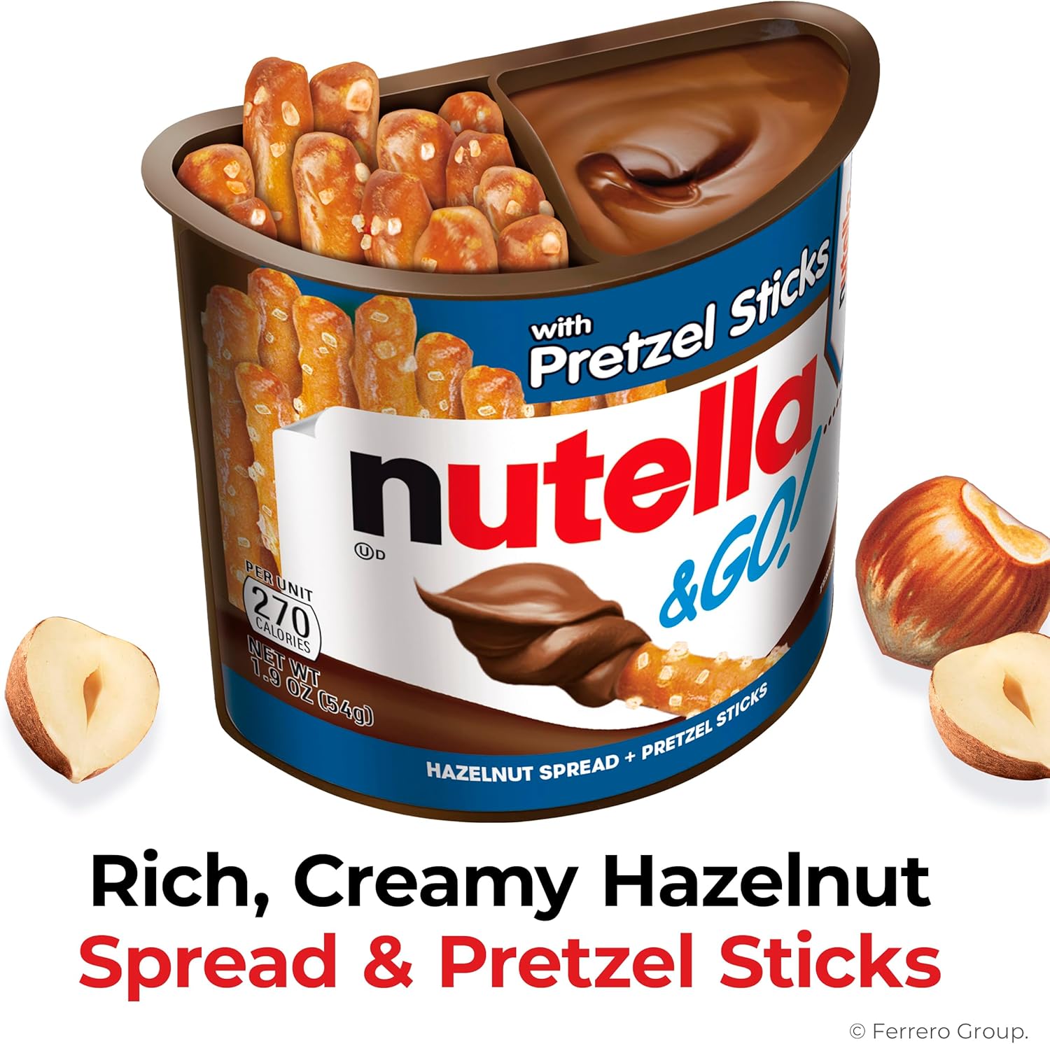 & GO! Chocolate Hazelnut Spread with Cocoa + Pretzel Stis, 12