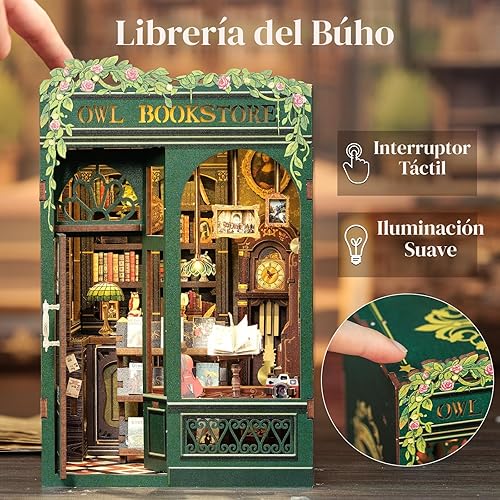 Miniatura 2 de CUTEBEE Kit de rincón de libros, kit de casa en miniatura para adultos, adolescentes y principiantes, casa de muñecas, biblioteca, biblioteca de