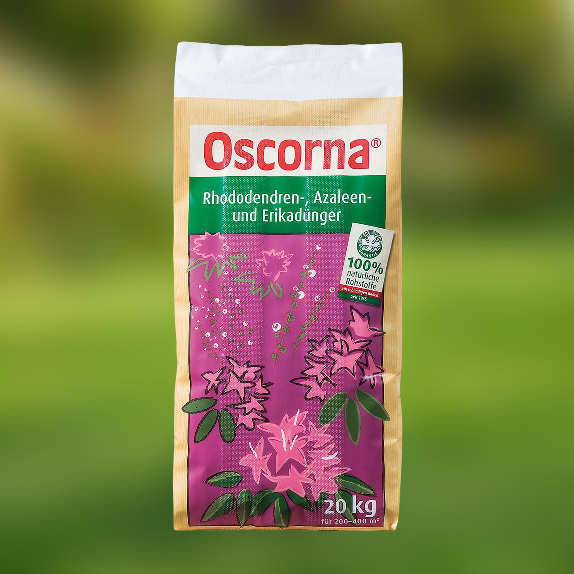 ELITE BBQ kompatibel mit Oscrona Rhododendren Azaleen und Erikadünger 20 kg Organischer Spezialdünger für Moorbeetpflanzen mit 75 bis 100 Tagen Langzeitwirkung