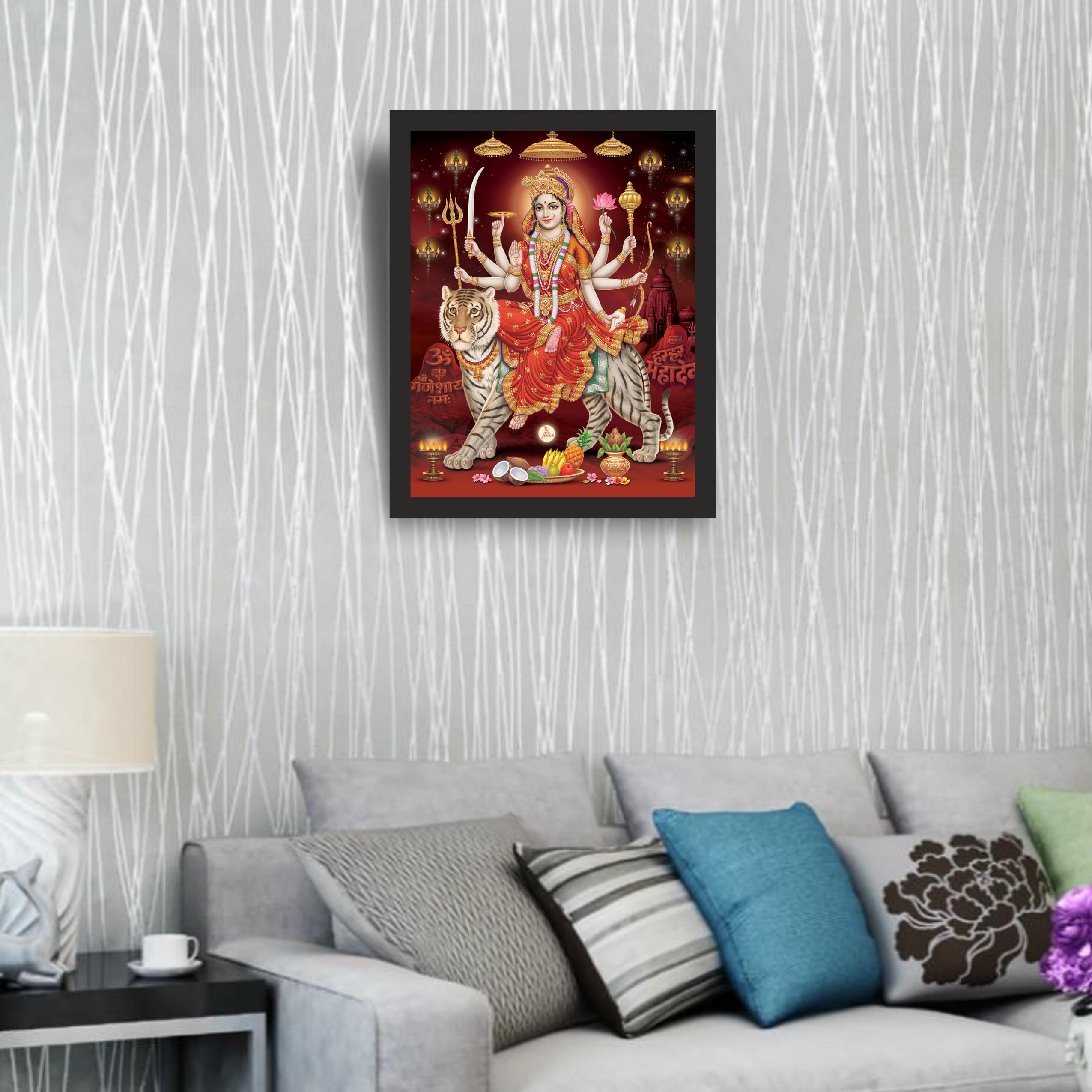 Majestic Maa Durga on Tiger: 16x20 – view 2