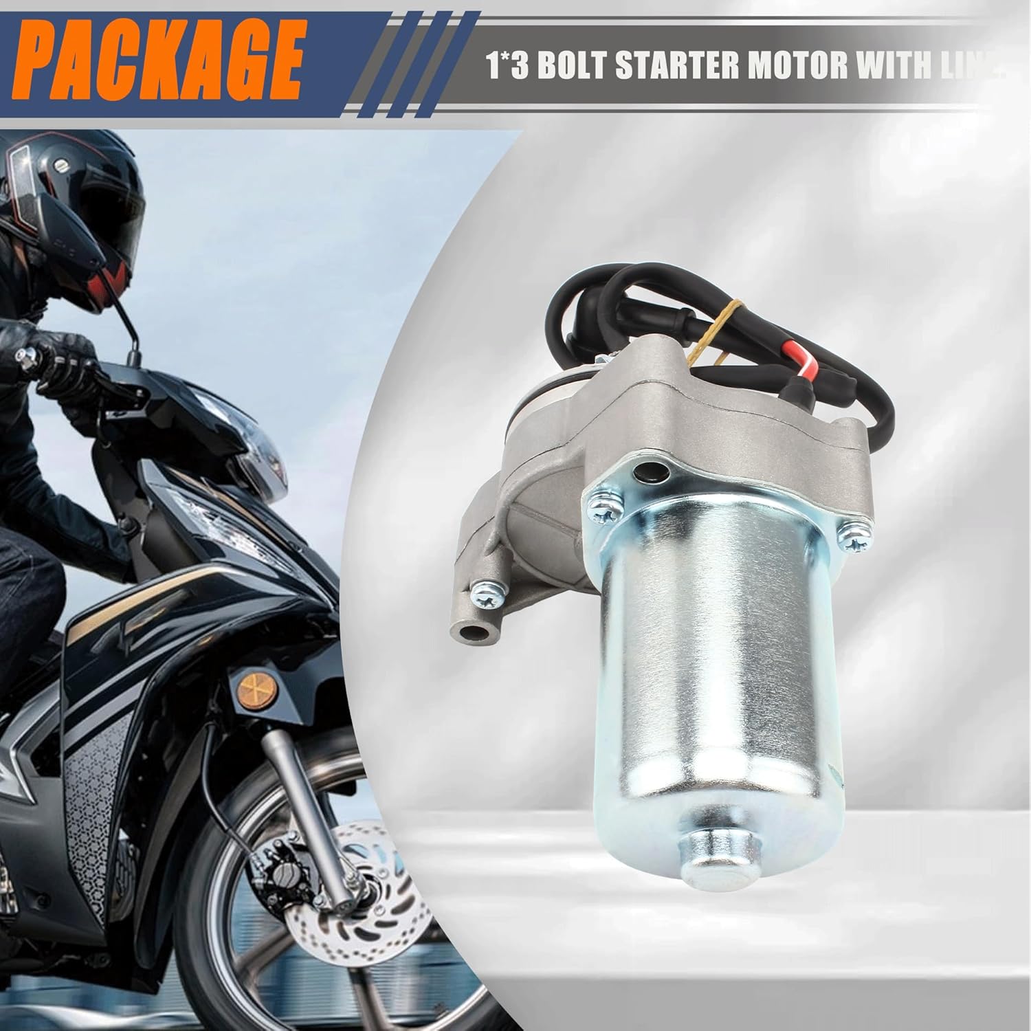 Top Electric 3 Bolt Starter Motor Compatible with 4 Stroke Engine 50cc 70cc 90cc 100 cc 110cc 125cc Dirt Bike Pit Bike Dune Buggy Quad Wheelers Go Kart SSR Taotao Coolster Jonway