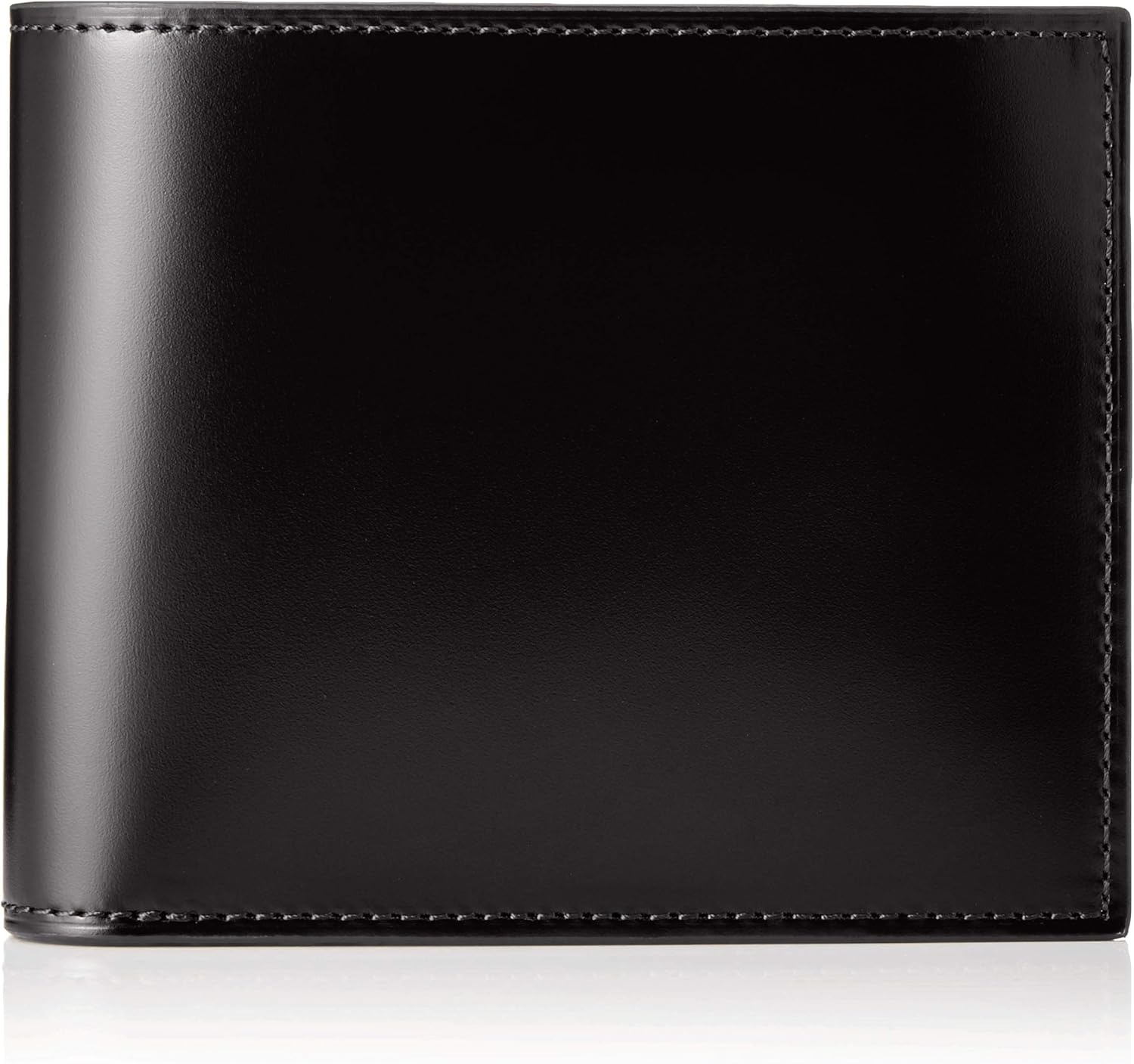 プレリー銀座、黒いレザー二つ折り財布 箱付き NP12223 コードバン革