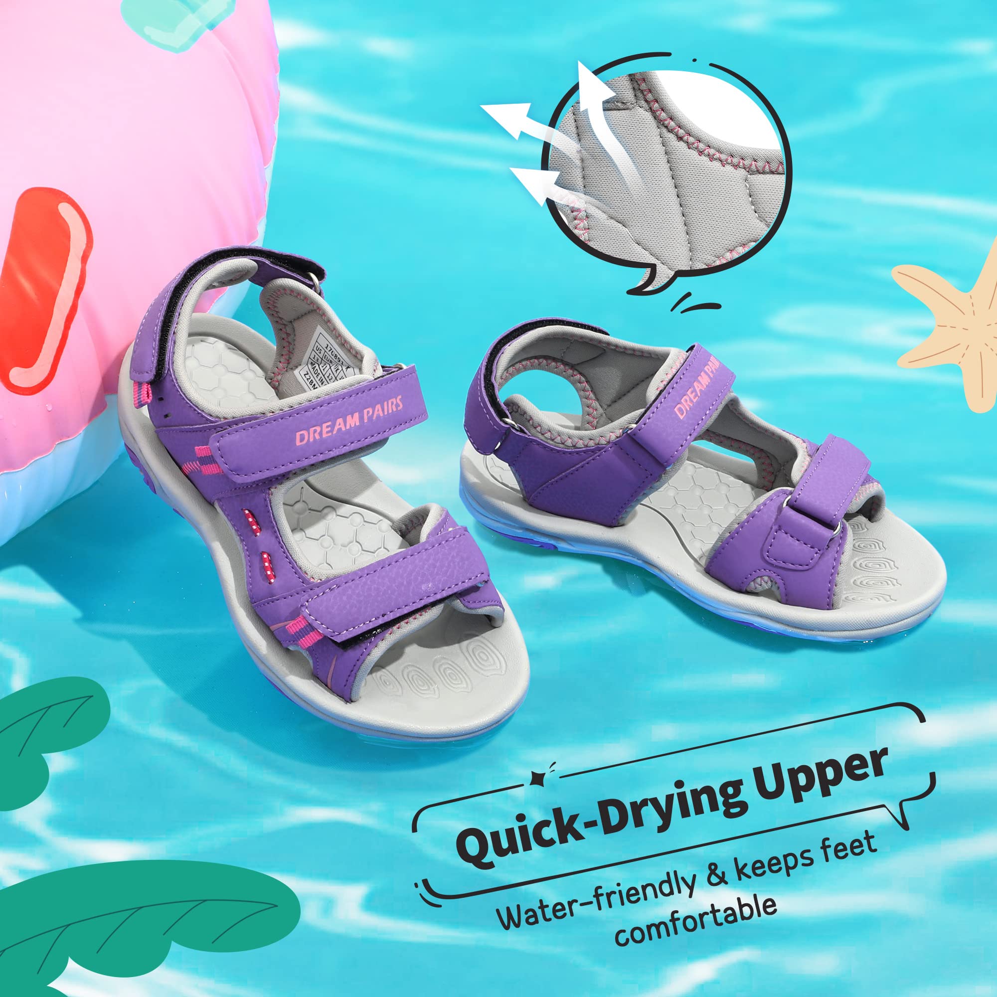 DREAM PAIRS Sandalias Deportivas para Niñas y Niños Verano Atléticos al Aire Libre Senderismo Playa