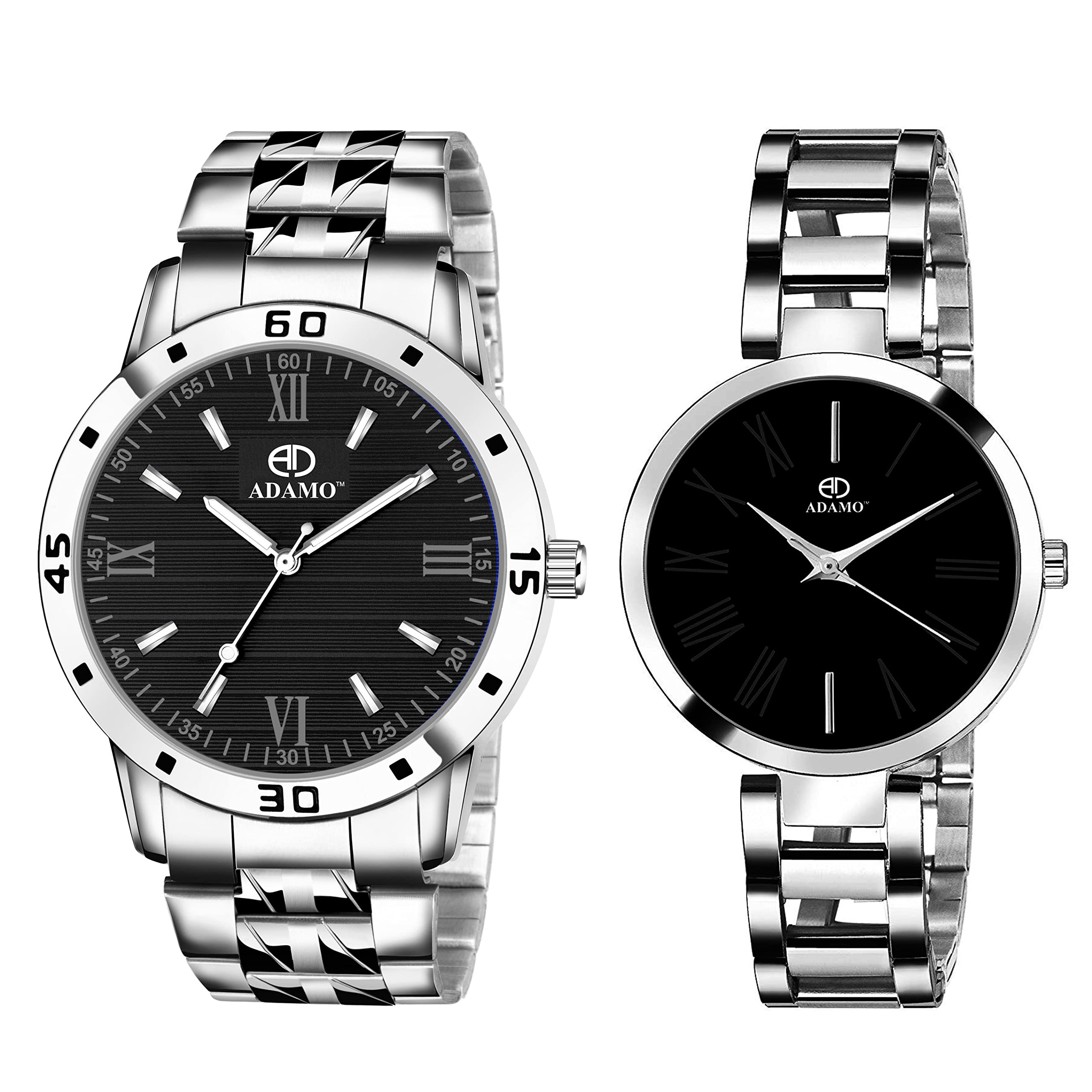ADAMO Enchant Black Dial Mens & Womens Watch 101SSM02-2480SM02 (B0B7J2XBMF) Amazon Price History, Amazon Price Tracker