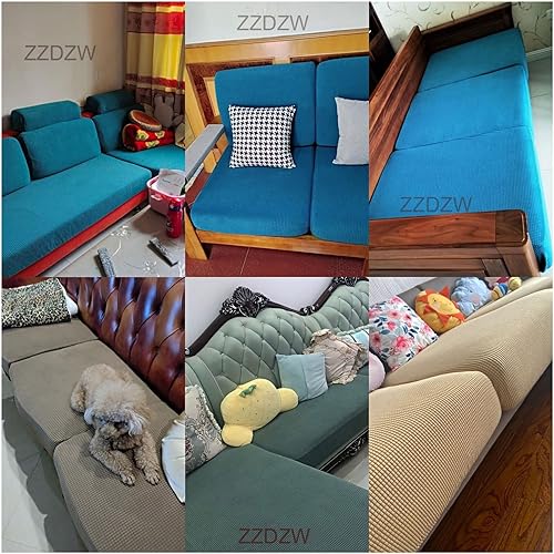 Miniatura 6 de Fundas elásticas para sofá de 32 cojines para sofá modular, fundas de sofá en forma de L para mascotas, protector de muebles contra perros,