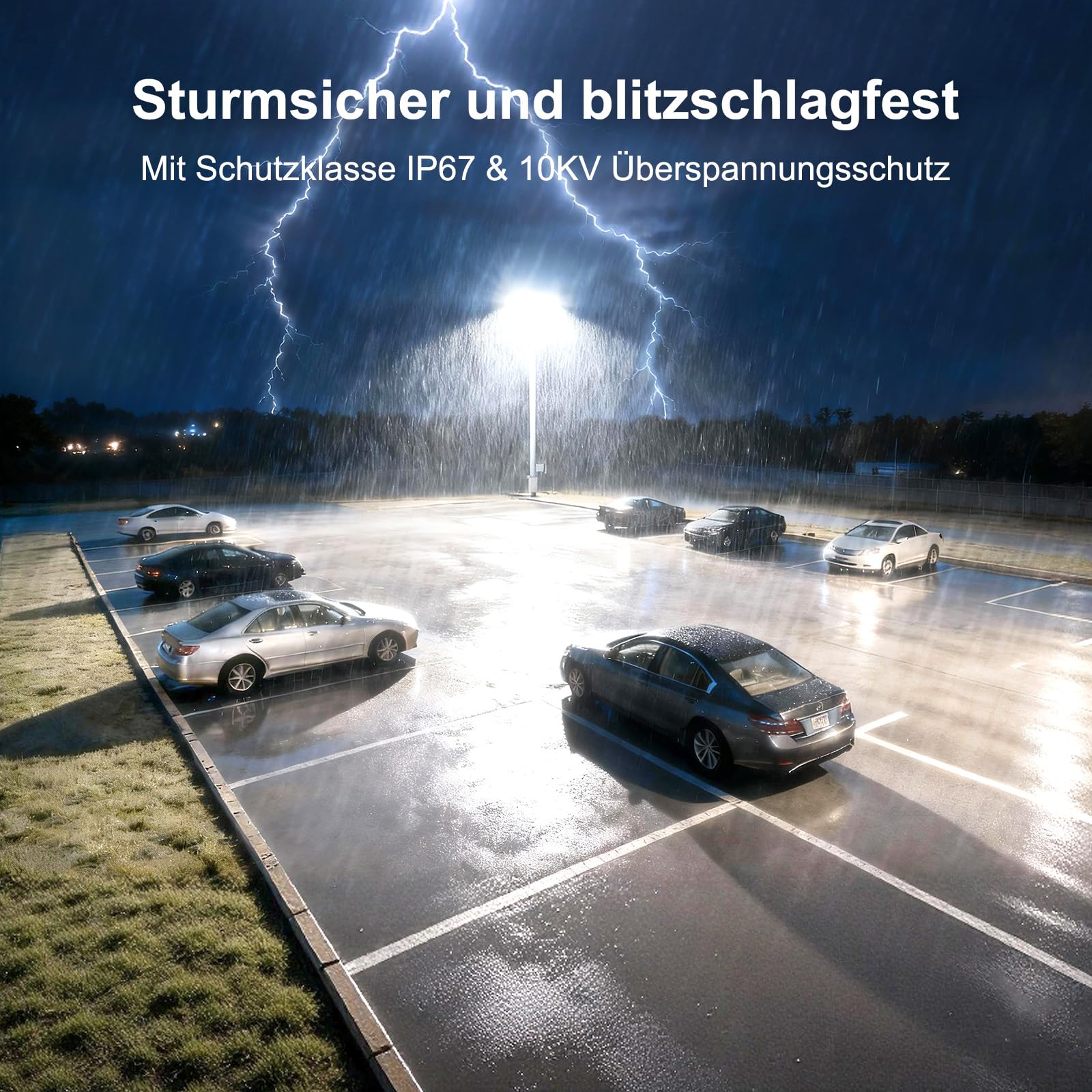 200W LED Strahler Außen mit Dämmerungssensoren, 28000LM Dämmerung bis Morgengrauen Flutlicht, 6500K Kaltweiß LED Straßenlampe, IP67 Wasserdicht Fluter Außenleuchte für Hof, Garten