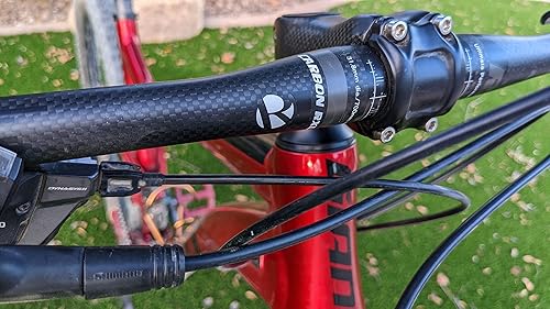 Miniatura 7 de Manillares de bicicleta de montaña de 27.559 in, manillares planos MTB 31.8, 3K mate recto bicicleta de montaña bares, fresco confort ligero ancho