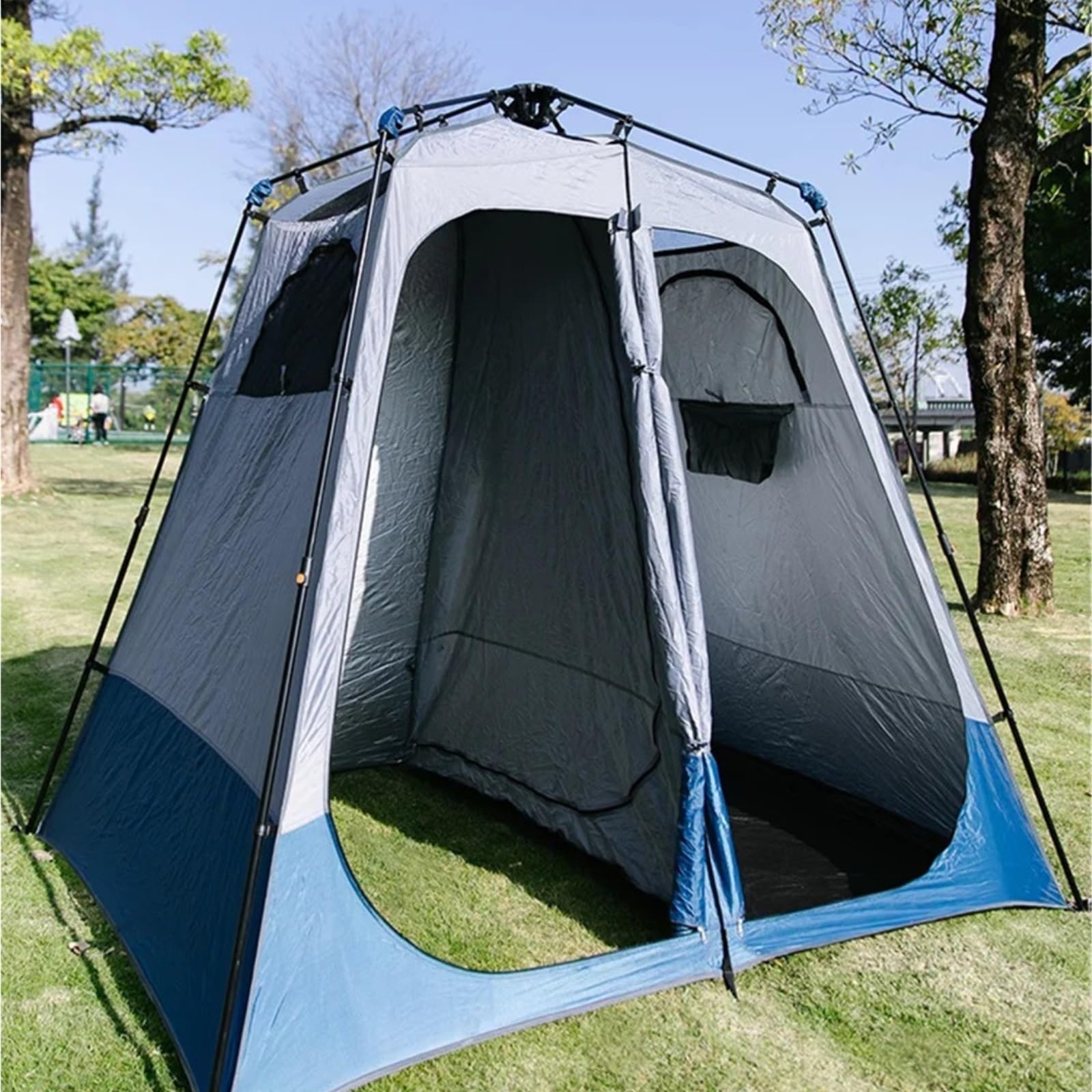 Pop-Up-Zelt Duschzelt for Zwei Personen Im Freien, Schnell Zu Öffnendes Toiletten-Wickelzelt, Privatsphäre, Wasserdicht, Pop-up-Sofort-Angel-Campingzelt Leichtes Pop-Up-Zelt