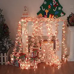 Luzes artificiais de flor de cerejeira, 190 LEDs, 1,7 m x 1,9 m, luzes brancas quentes com controle remoto e temporizador, 8 modos, alimentado por USB para decoração de Natal e festa de parede