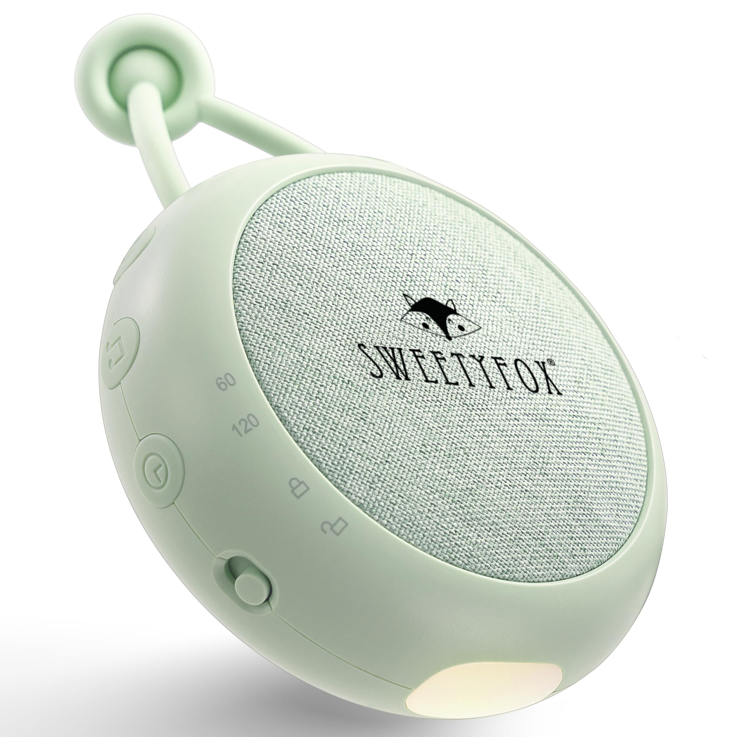 Sweety Fox White Noise Machine, Einschlafhilfe Kinder, Nachtlicht, Grün
