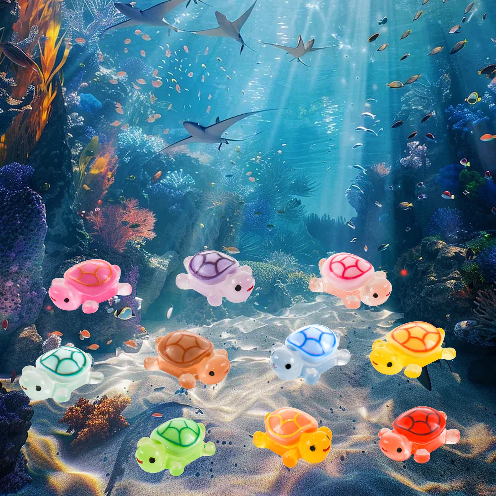 30 Mini Tortugas Familiares Luminosas Diminutas De Resina De Animales  Diminutos Tortugas Para Casa De Muñecas,, image size:1600x1600