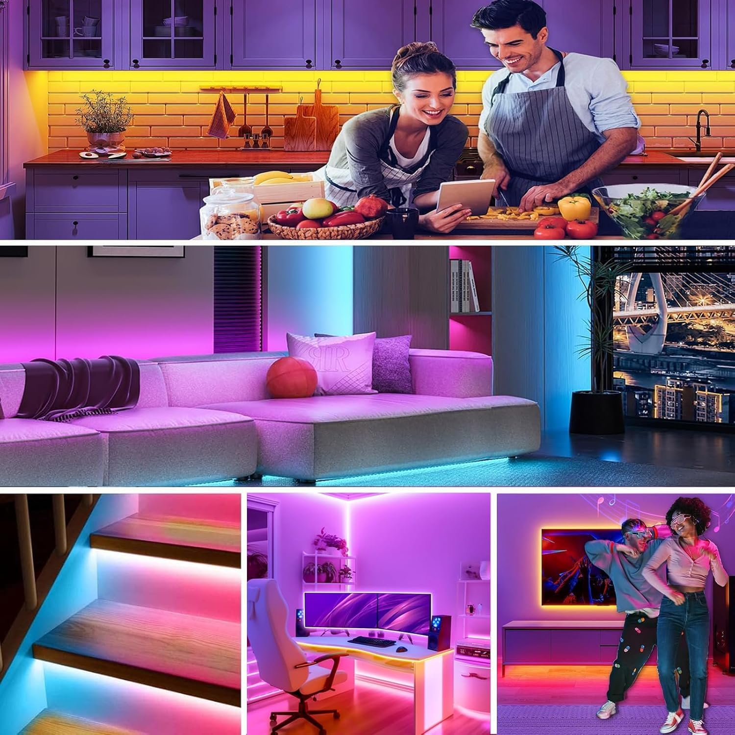 Profilo in alluminio a LED nero, 12 x 1 m, a V per strisce LED, nastro fino a 10 mm, con profilo diffusore con copertura bianca lattea, tappi terminali, clip di montaggio (senza strisce LED)
