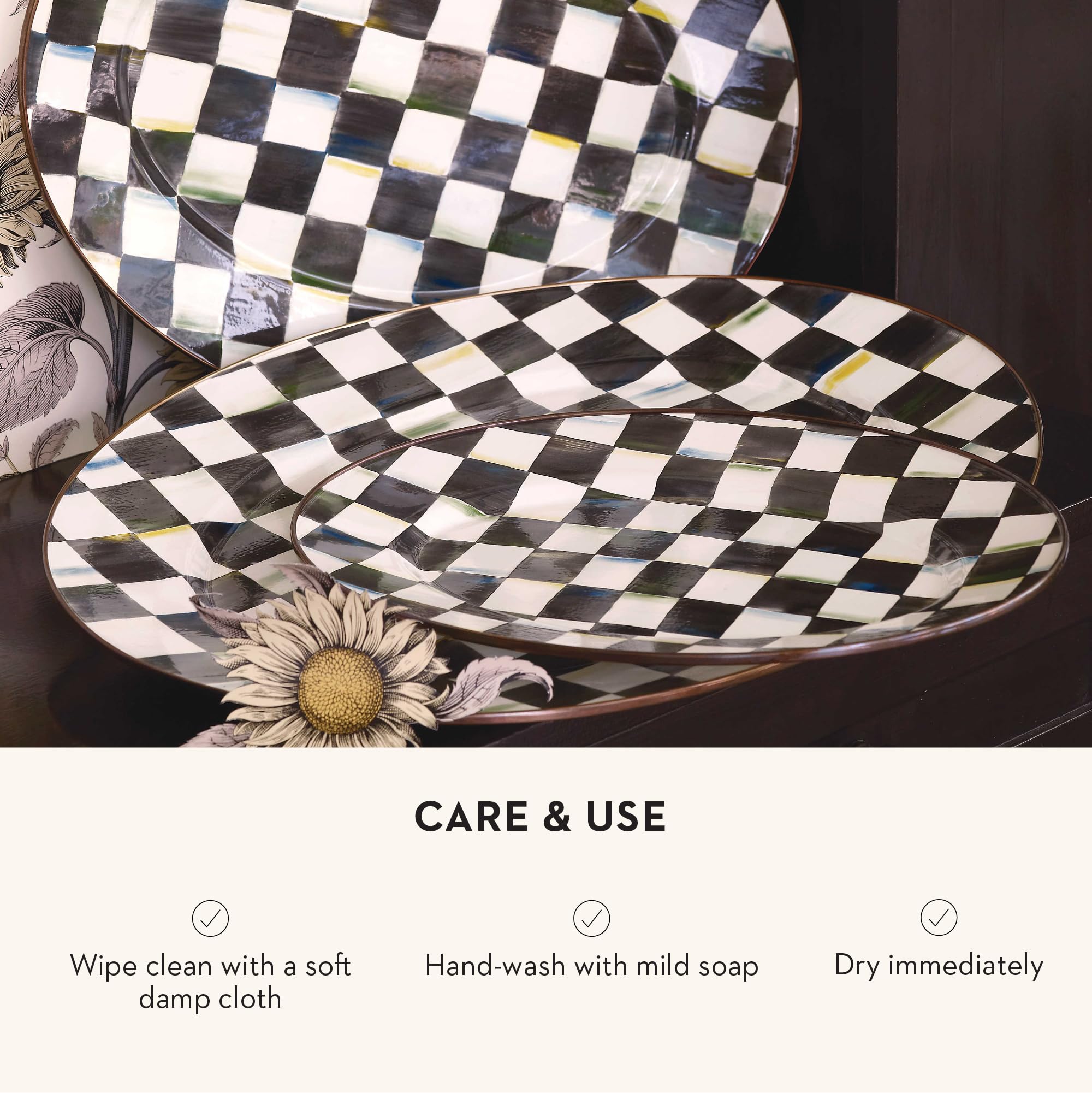 Amazon.com | MACKENZIE-CHILDS Enamel Oval Platter, Serving Plate