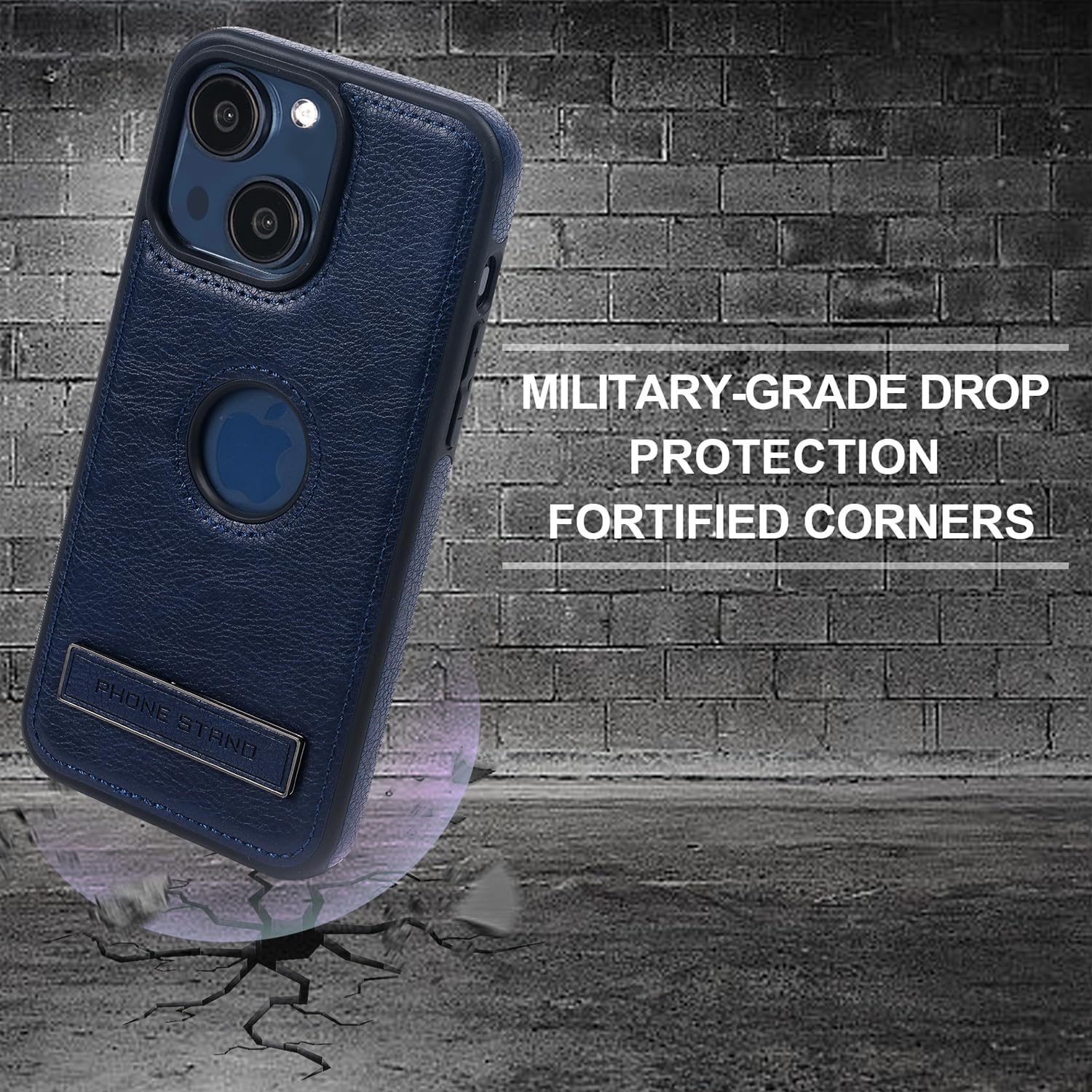 Leather Case for iPhone 14 Plus Case, Protective Slim with Kickstand Shockproof Phone Cases, Built-in Invisible Stand Compatible with iPhone 14 Plus 6.7'' (Blue, for iPhone 14 Plus) - Image 5