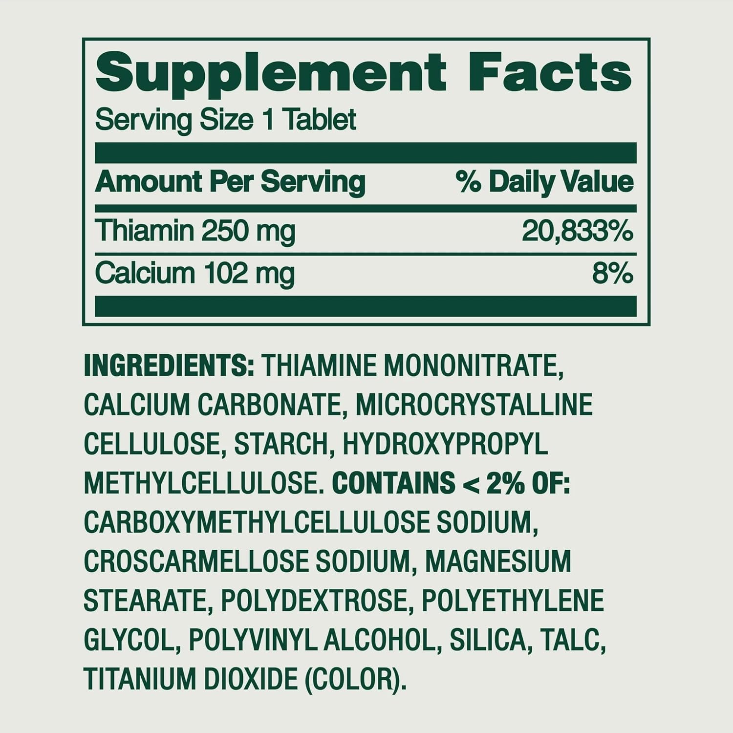 SUREFECT Spring Valley Vitamin B1 (Thiamin) 250 mg - 100 Tablets for Metabolic & Nervous Function Organizer