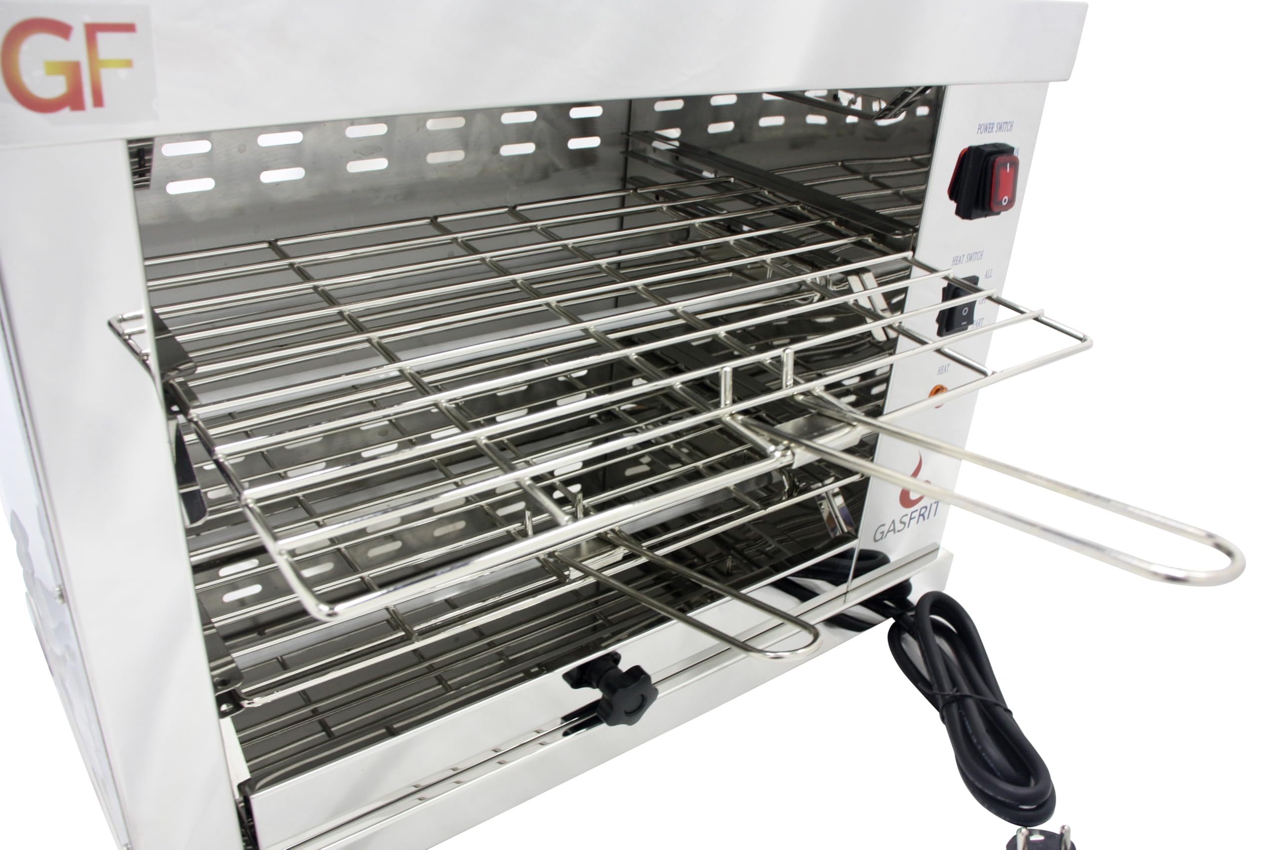 Grille-pain électrique industriel à quartz 2 étages, 3000 W, acier inoxydable, grille et plateau ramasse-miettes amovibles, usage professionnel hôtellerie