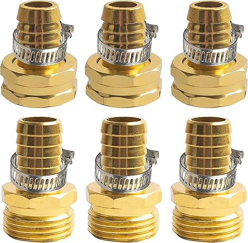 Miniatura 4 de Uptotop Conectores de reparación de manguera de jardín con aplausos, accesorios hembra y macho para 34" y 58", kit de reparación de metal, juego de 3