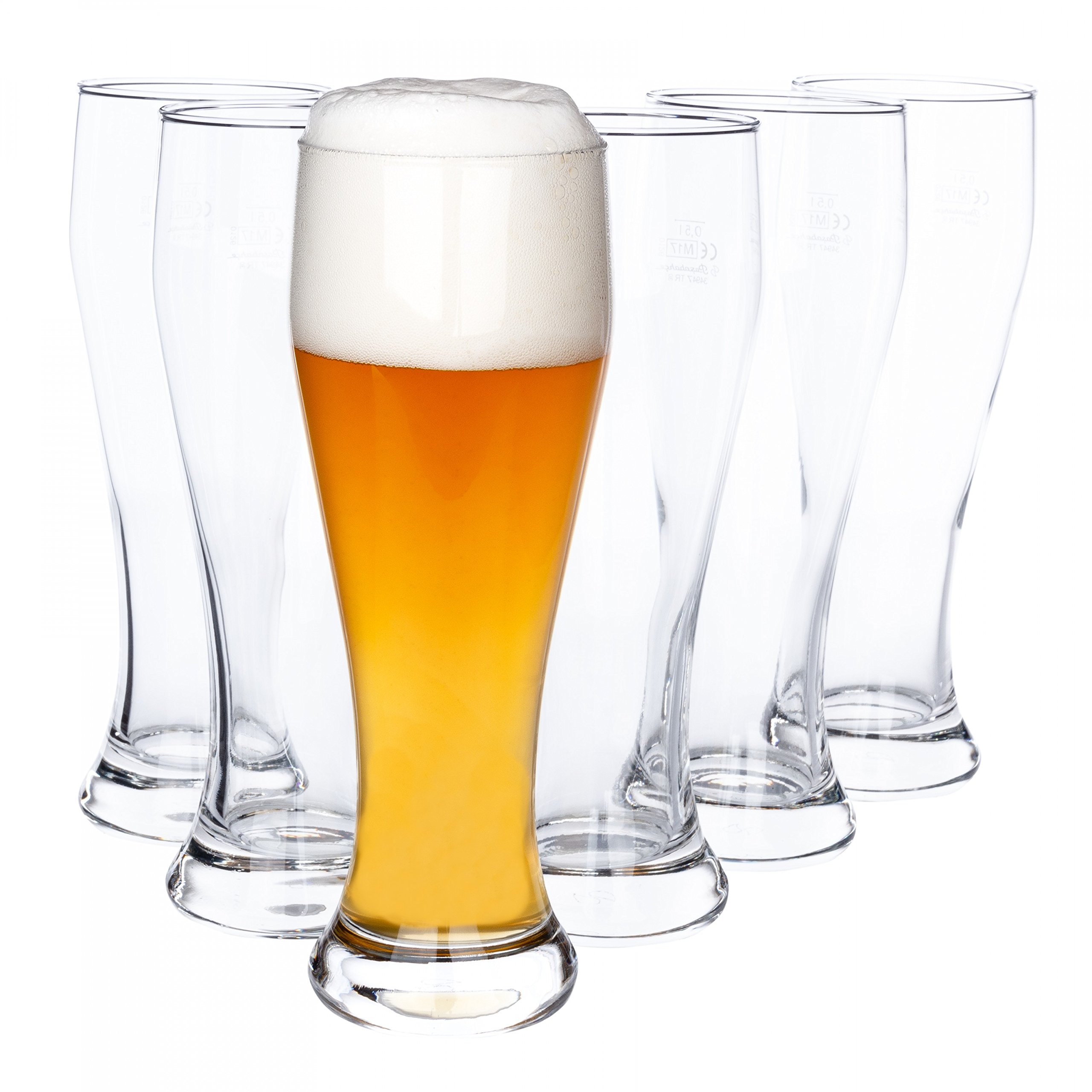 Van Well 12er Set Bavaria Weizenbiergläser 0.5L geeicht klar Weizenglas Weißbier-Glas ideal für Gastronomie und Bar spülmaschinenfest