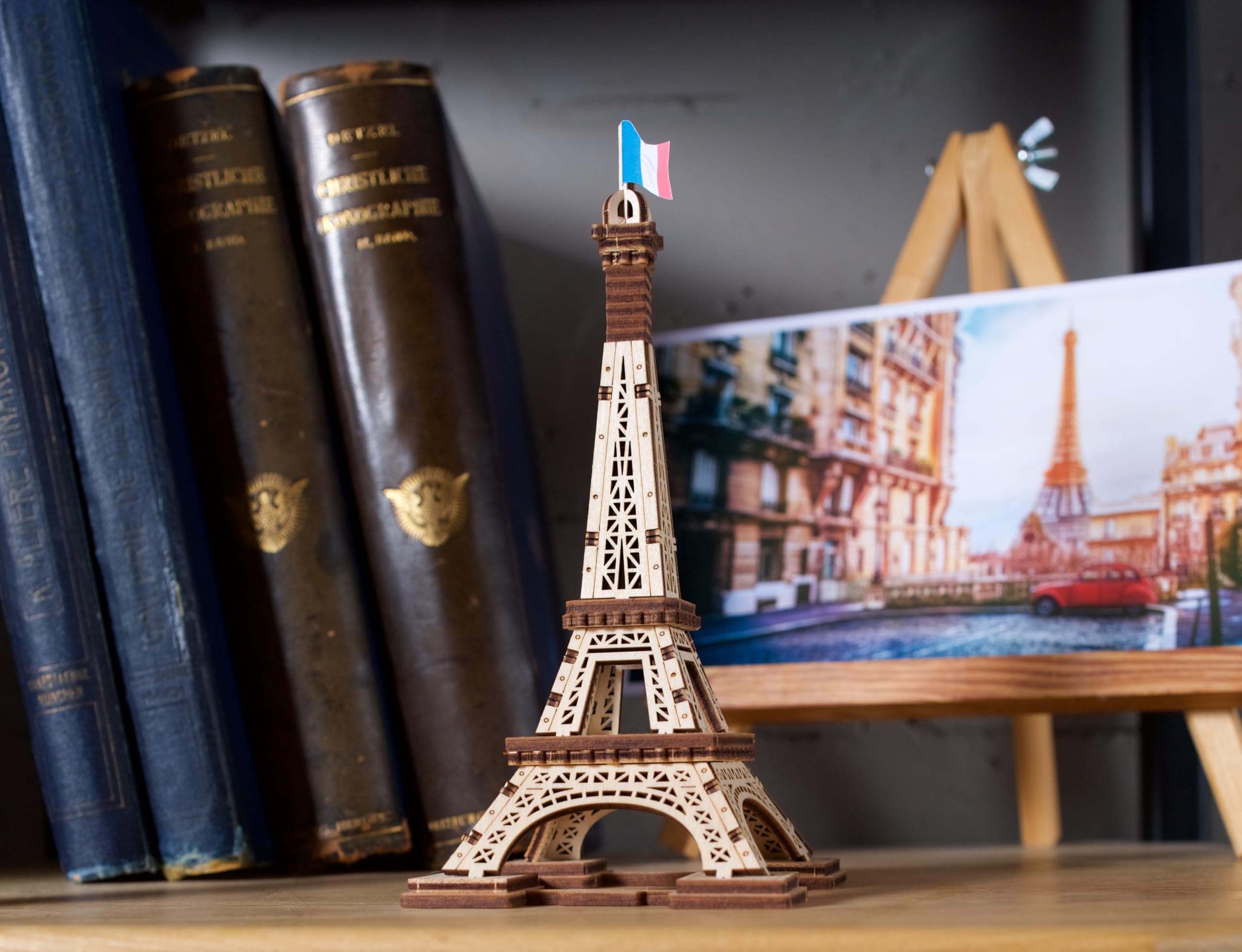 UGEARS Torre di Parigi Puzzle 3D per Adulti - Kit di Modellismo Puzzle in Legno per Uomini - Rompecabezas 3D per Adulti - Kit di Modello in Legno da Costruire