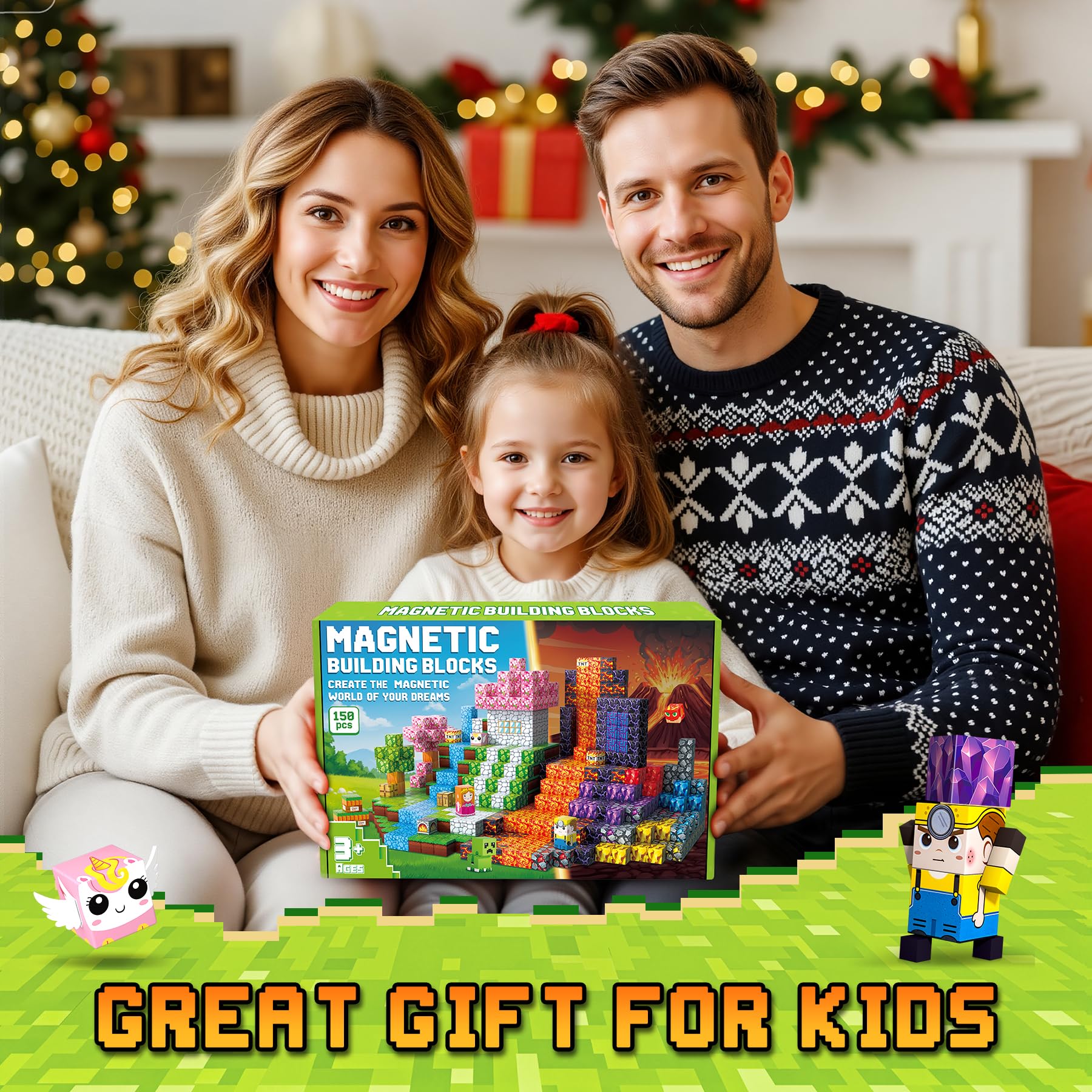 Magnetische Bausteine - 150 Teile Magnetbausteine Magnetspielzeug - Magnetisches Bausteine Blöcke Kinder - Magnetspiel Kinderspielzeug Ostern Spielzeug ab 3 4 5 6 7 8 9 Jahre Jungen Mädchen