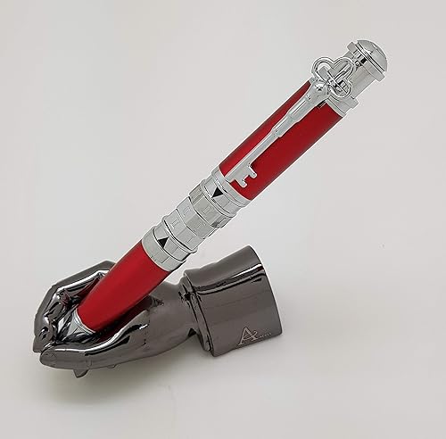 Miniatura 6 de ACELY Soporte para bolígrafo con forma de mano ejecutiva, pisapapeles de arte de metal para organizador de escritorio, soporte de bolígrafo,