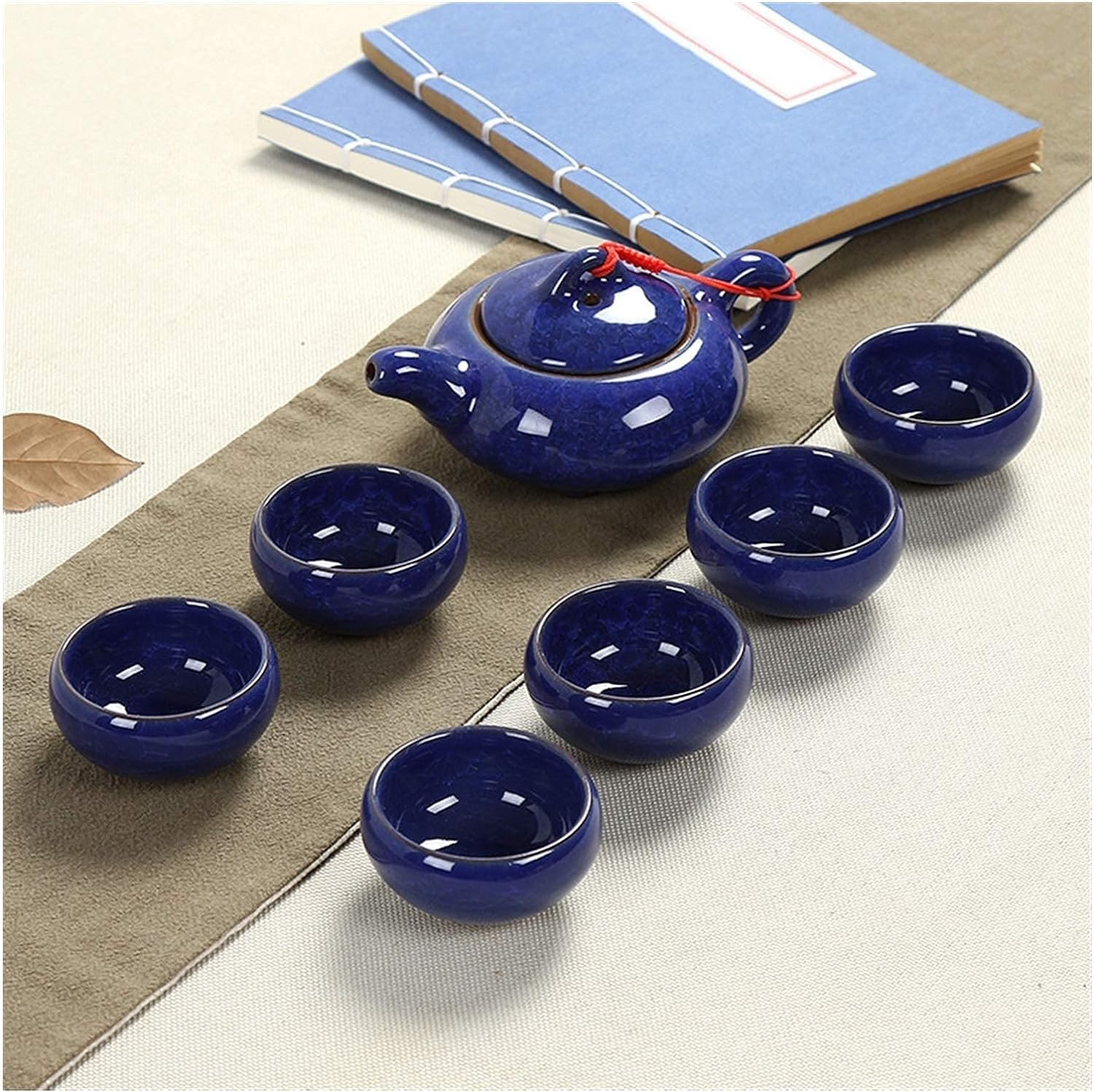 Zestawy do herbaty Zestaw do chińskiej herbaty Kung Fu Porcelanowy czajniczek Filiżanka Podróż do Chin Zestaw do herbaty Kung Fu Ceramiczna przenośna porcelana Kubek do glazury z pękniętym l