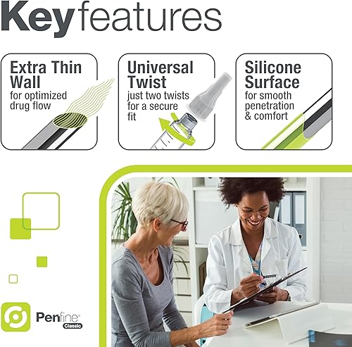 Miniatura 3 de Penfine Aguja clásica para bolígrafo, 32G x 0.157 in, 100ct, fabricación suiza, ajuste universal