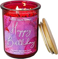 Vista 1 de Cedar Crate Market - Vela de feliz cumpleaños - Vela de cera de soja perfumada con chispas para el hogar, regalos de feliz cumpleaños para mujeres