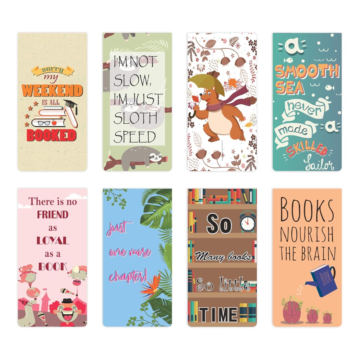 BOOKWORM Set of 8 Colorful Magnetic Bookmarks | Gift for Book Lovers and Avid Readers BOOKWORM Set of 8 Colorful Magnetic Bookmarks | Gift for Book Lovers and Avid Readers