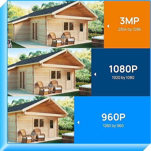 Miniatura 2 de Wi-Fi dual, audio de 2 vías sistema de cámara de seguridad WiFi 2K, disco duro de 3 TB, sistema CCTV de 10 canales de 5 MP, cámaras impermeables