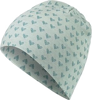 Sterntaler Girls' Slouch Beanie Heart Hat - Beanie Baby, Children's Beanie - Lined with Cotton Fleece - Blackberry Red